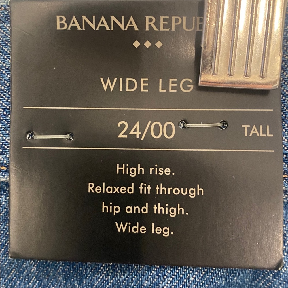 NWT Banana Republic Wide Leg Jeans High Rise Relaxed Fit Medium Wash 00/24 Tall - Picture 9 of 9